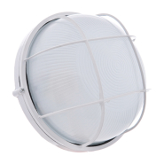 Светильник влагозащищенный MAGNUM, MIF 012, 100W, Е27, IP54, круг, белый, с решеткой