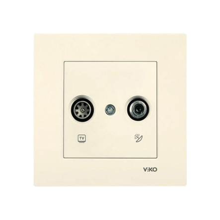 Розетка двойная телевизионная (TV + SAT) VIKO KARRE, 90960185, крем - 1