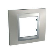Рамка 1-місна нікель матовий/алюміній Schneider Electric Uniсa TOP, MGU66.002.039