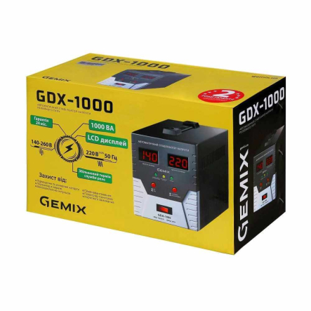 Стабилизатор напряжения Gemix GDX-1000, 700Вт, релейный цифровой 