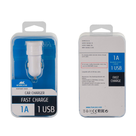 Автомобільний зарядний пристрій RIVACASE VA4211 W00 White - 2