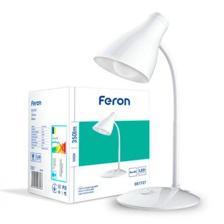 Настольная лампа FERON DE1727 7W 5000K белая, DE1727 белая - 1