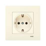 Розетка із заземленням VIKO KARRE, 90960108, крем