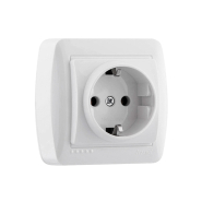 Розетка Lezard DEMET, с заземлением, белая, 711-0200-122