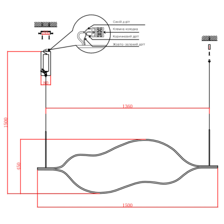 Люстра LAGUNA Lighting 43713-34, L1500mm, матовое золото, алюминий 34W LED, 4000K