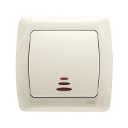 Выключатель 1 кл. с подсветкой VIKO CARMEN, 90562019, крем