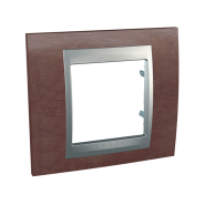 Рамка 1-місна табак/алюміній Schneider Electric Uniсa TOP, MGU66.002.0М4