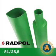 Трубка термоусаджувальна RADPOL, RCH1 51/25,5Х1-Т зелена
