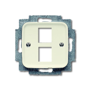 Центральная пластина для двойной телефонной розетки слоновая кость