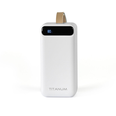 Повербанк (УМБ) TITANUM 741S, 50000 мАч, 22.5W, White
