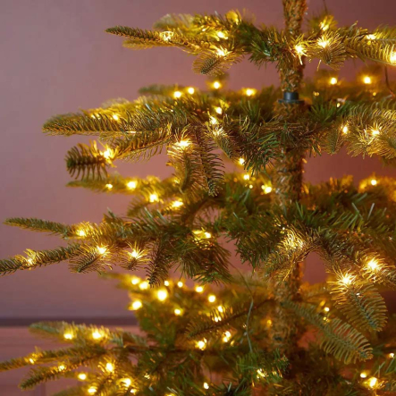 Гирлянда LED Роса от USB 100м, 1000LED + пульт, зелёный шнур, тёплый белый