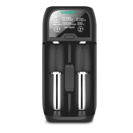 Зарядний пристрій Videx VCH-UD200, універсальний, з функцією тесту ємності, 25030 - 1