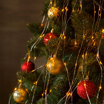 Гирлянда лучи росы/Конский хвост 3 м, 300 Led, 10 ниток, золото на батар.+ USB, RV-102-3 G USB - 1