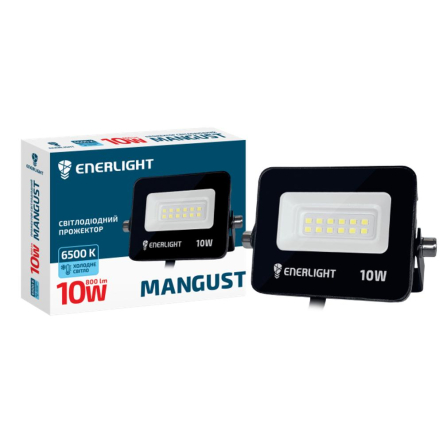 Прожектор LED Enerlight MANGUST 10W, 6500K, IP65, MANGUST10SMD80С - 1
