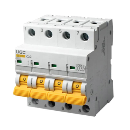 Автоматический выключатель UEC SB-M8, 4P, 32A, С, 4,5kА, MCB45-4-032-C - 1
