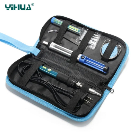 Набор Набір YIHUA 947-II (паяльник з регул.+оловоотсос+подставка+5 наконечников+припой+пінцет+кейс) - 1