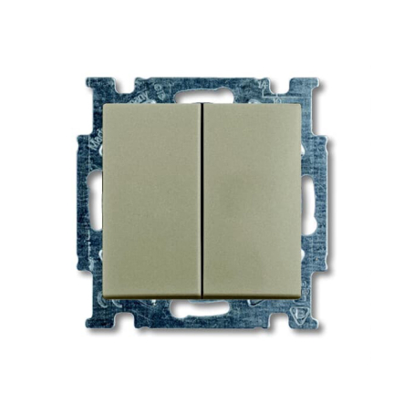 Вимикач двоклавішний прохідний ABB Basic 55, 2006/6/6 UC-93-507, шампань - 1