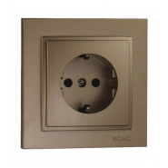 Розетка одинарная Mono Electric DESPINA, с заземлением, бронза, 102-232321-117