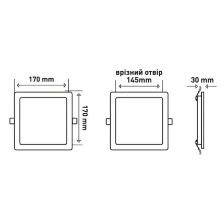 Светильник LED встраиваемый MAXUS 1-RDL-1841-IPS-BL, RDL, 18W, 4100K, 1800 Lm, IP44, 170 мм, чёрный
