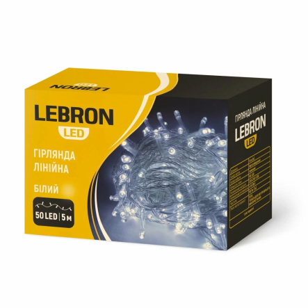 Гирлянда LED линейная LEBRON, 5м, 50LED, белая, IP20, 15-18-20 - 1