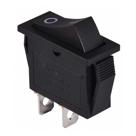 Перемикач 1 клав. чорний KCD3-101 B/B, АСКО-УКРЕМ, A0140040025 - 1