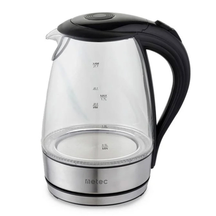 Чайник електричний METEC EK-04GB 1.7л, 1850-2200Вт, корпус стекло, чорний - 1