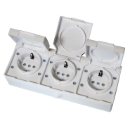 Розетка накладна TNSy SURFACE, 3-я, з/к, IP54, біла, TNSy5001227