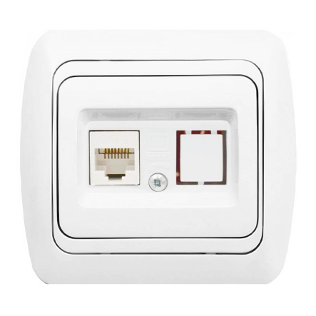 Розетка компьютерная TUNA EL-BI, белая (без вставки), 502-000200-247 - 1