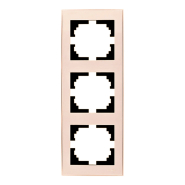 Рамка Lezard RAIN трехместная, вертикальна крем, 703-0303-153