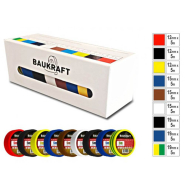Изолента ПВХ 5м в ассортименте, цветная TM BAUKRAFT, Germany (9 шт)