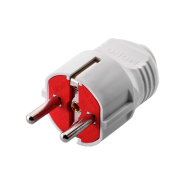 Вилка штепсельна Mono Electric 170-010002-703, 2P+PE, із заземленням, біла