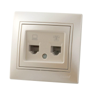 Розетка комп'ютерна +TF Lezard MIRA, перлинно-білий перламутр, 701-3030-143