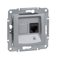 Розетка комп'ютерна 1я RJ45, категорія 5e, UTP Schneider Electric Sedna, алюміній, SDN4300160