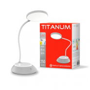 Настольная лампа аккумуляторная TITANUM TLTF-022G, LED, 7 Вт, 3000-6500K, USB, серая, 26843