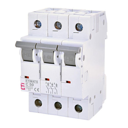 Автоматичний вимикач ETIMAT 6 3p C50, 50A, 6kA, 2145521 - 1