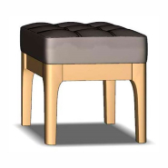 Пуф Мебус Прайм 400х400х430 мм, дуб, ваниль, ткань Альмира 02