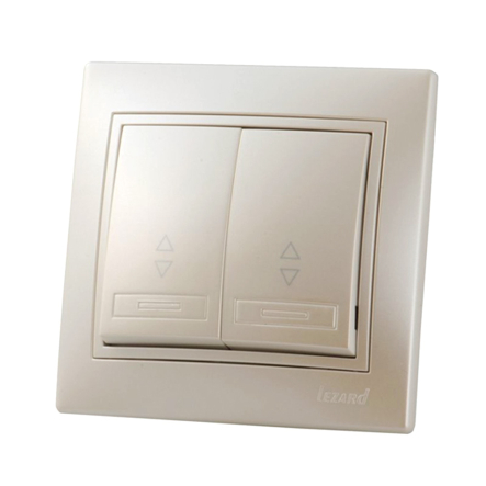 Вимикач прохідний Lezard MIRA двоклавішний, перлинно-білий перламутр, 701-3030-106 - 1