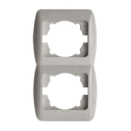 Рамка ZIRVE EL-BI двойная вертикальная, серый металлик, 501-001000-238