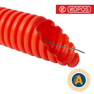 Труба гофрована MONOFLEX d32мм 450Н, з протяжкою, посилена, червона, KOPOS, 1425 B50D