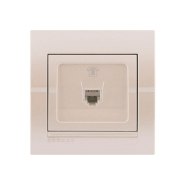 Розетка телефонна євро Lezard DERIY, перлинно-білий металік, 702-3030-137