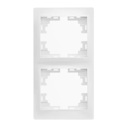 Рамка Lezard MIRA двухместная, вертикальная, без вставки, белая, 701-0200-152 - 1