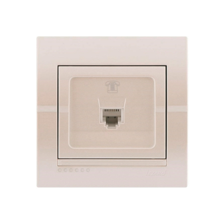 Розетка телефонна євро Lezard DERIY, перлинно-білий металік, 702-3030-137 - 1