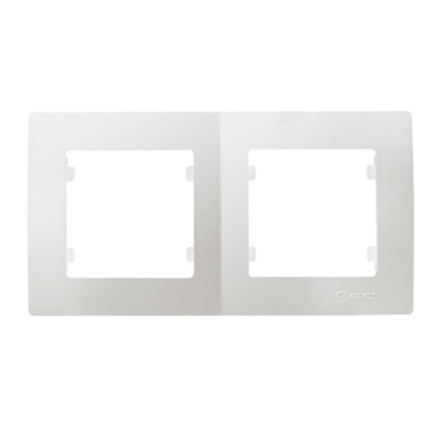 Рамка подвійна горизонтальна Makel Lillium Natural Kare, біла, 32001702 - 1