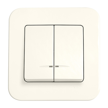 Выключатель 1 кл. с подсветкой VIKO Rollina, 90421019, крем - 1