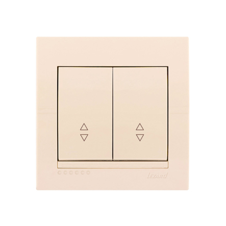 Вимикач прохідний Lezard DERIY двоклавішний, крем, 702-0303-106 - 1