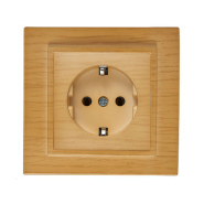 Розетка із заземленням EL-BI Zena, береза (клен), 500-012700-217