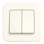 Вимикач 2 кл., VIKO Rollina 90421002, крем