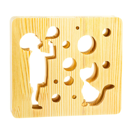 Ночник LED деревянный Мальчик и пузыри (RGB/1)