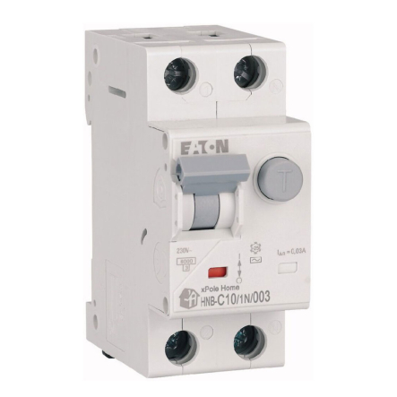 Дифференциальный автомат EATON HNB C10/1N/003, 2P, 10A, С, 30кА, 195125 - 1