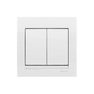 Выключатель Lezard DERIY двухклавишный, белый, 702-0202-101